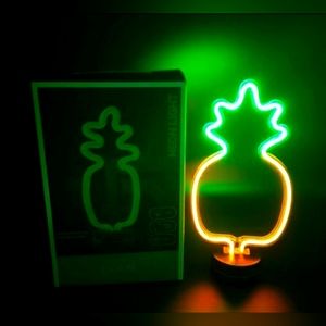Pineapple Neon LED Double Sided Lighted Sign with Battery Base